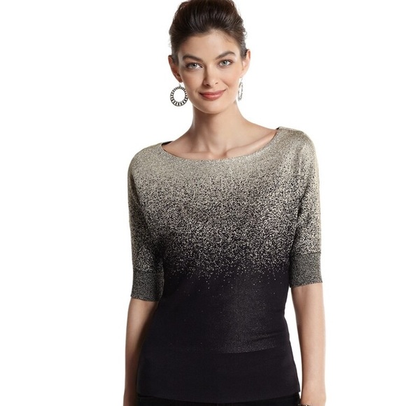 White House Black Market Sweaters - 🎉HP🎉 NWT WHBM Ombré sparkle sweater top